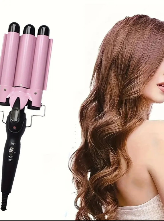 Three-tube curler, multifunctional hair styling tool, easy to create charming curly hair