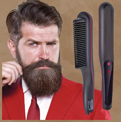 Beard Straightener for Men, Ionic Technology and Anti-Scald, Heated Beard Straightening Brush, Ionic Comb for Home and Travel, New