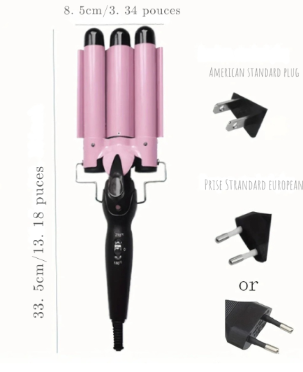 Three-tube curler, multifunctional hair styling tool, easy to create charming curly hair