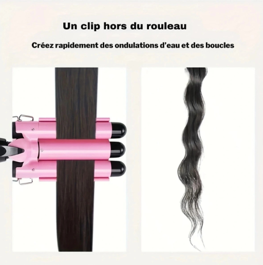 Three-tube curler, multifunctional hair styling tool, easy to create charming curly hair